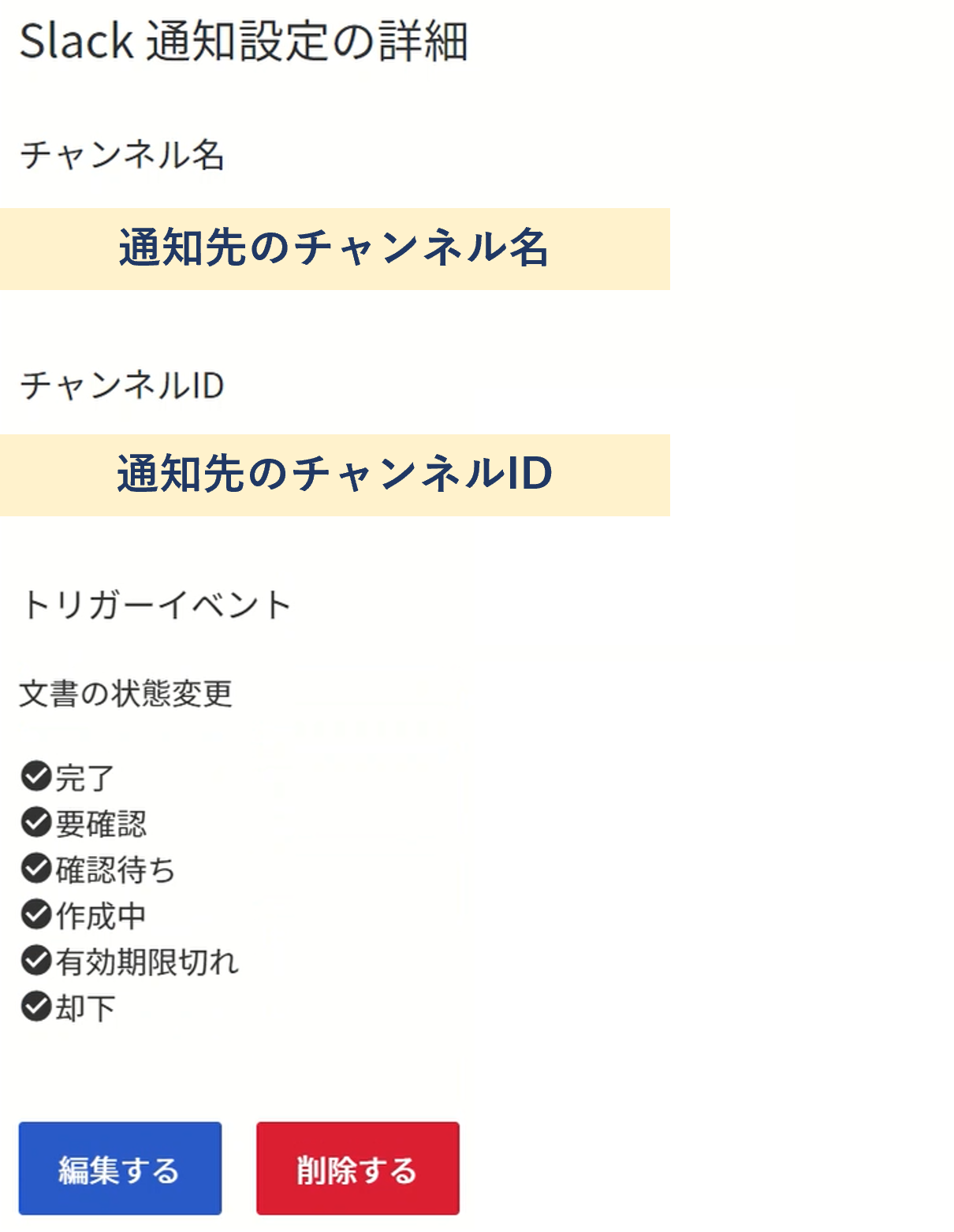 通知先の設定完了画面