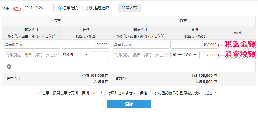626円 2021年春の コクヨ 振替伝票 消費税欄付 10冊 テ-210