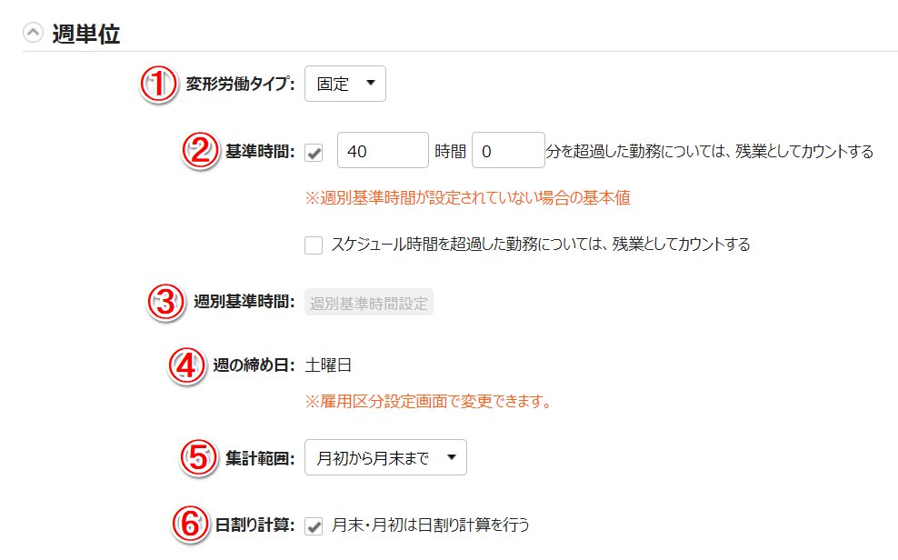 週単位カテゴリのスクリーンショット