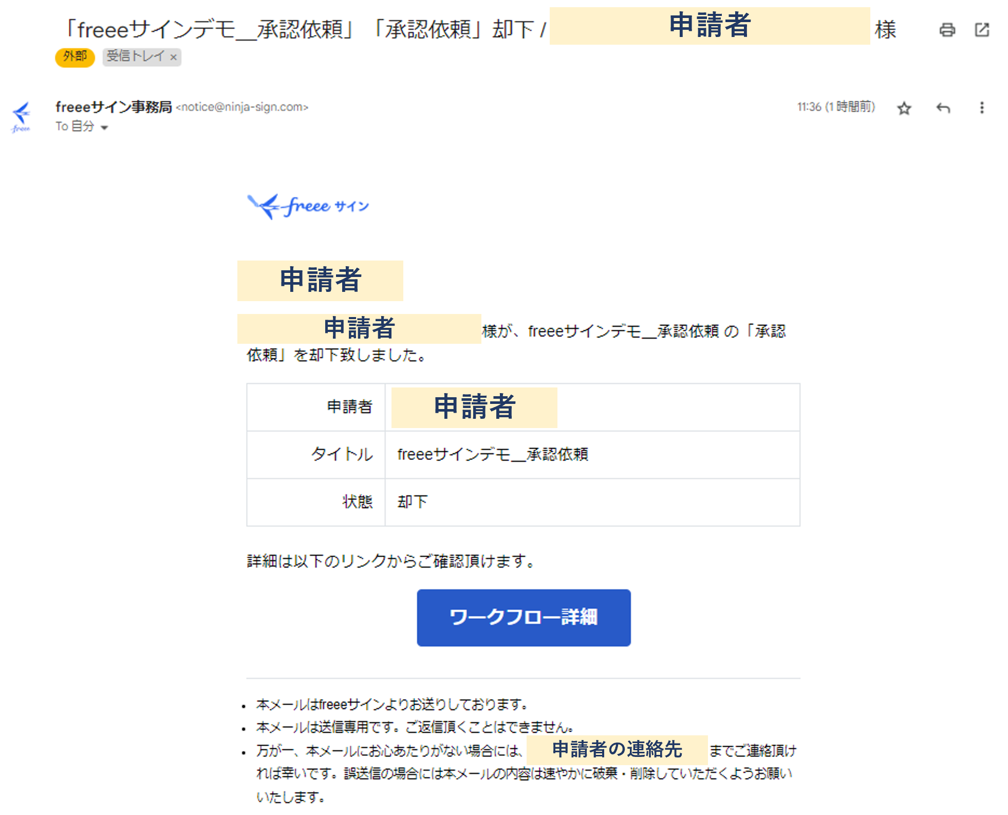 メール画面