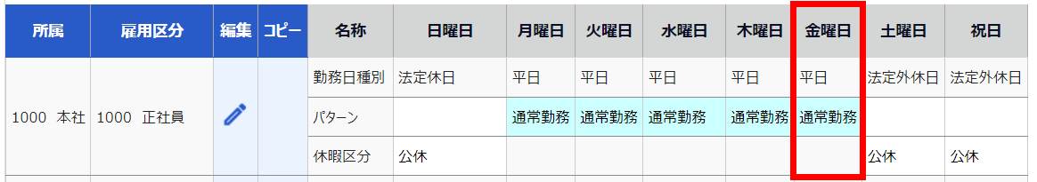 自動スケジュール設定画面で「金曜日」の部分を指し示しているスクリーンショット