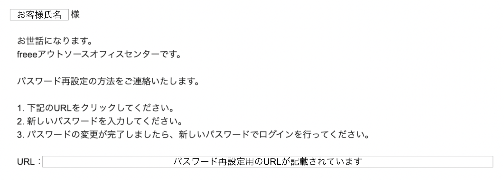 メール画面のスクリーンショット