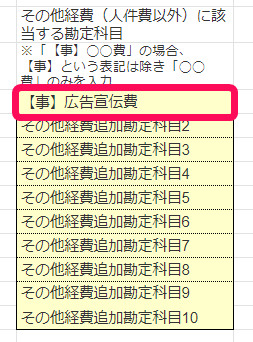 誤った入力をしている画面のスクリーンショット