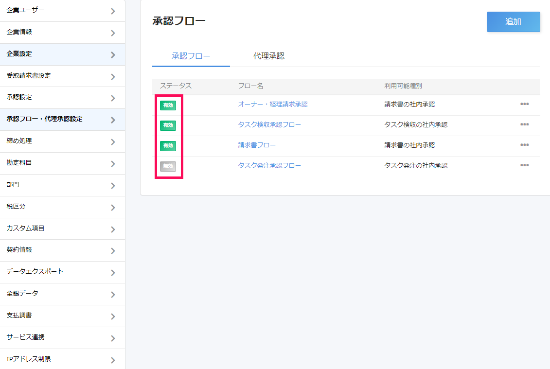 ステータス欄を指し示すスクリーンショット