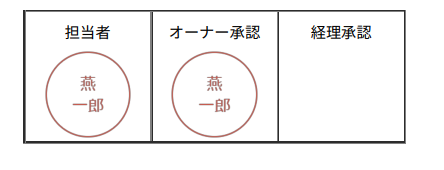 押印結果のスクリーンショット