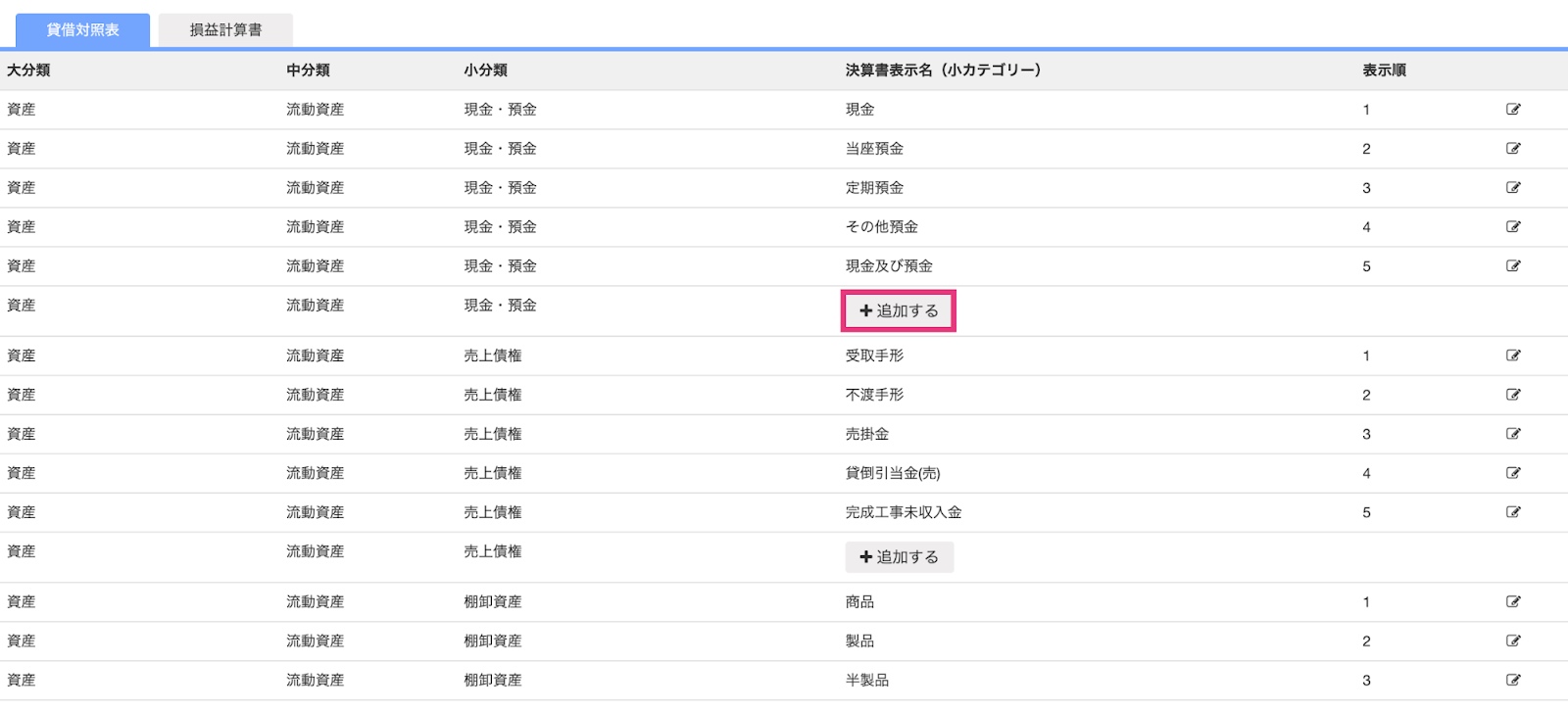 ［＋追加する］ボタンを指し示しているスクリーンショット