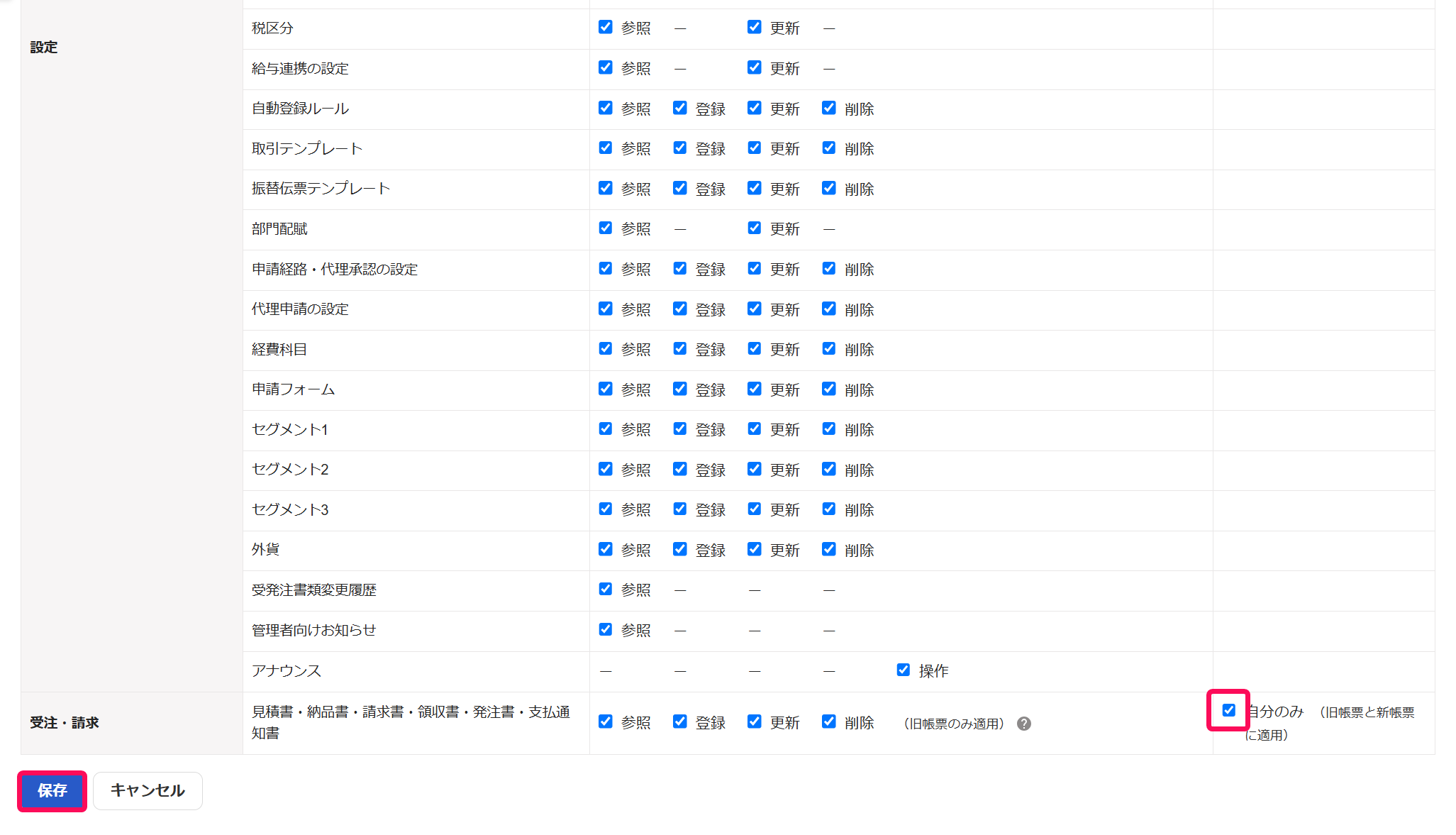 自分のみと保存ボタンを赤枠で囲っている画面のスクリーンショット.png