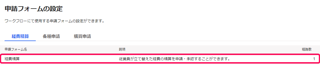 経費精算ボタンを指し示すスクリーンショット