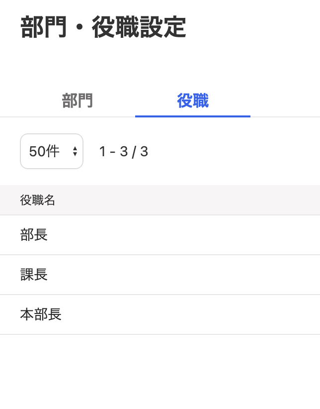 役職設定画面のスクリーンショット