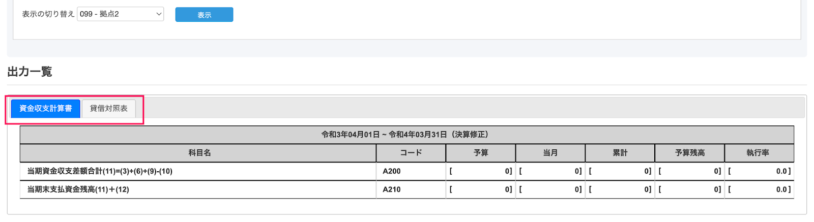 表示タブを指し示しているスクリーンショット