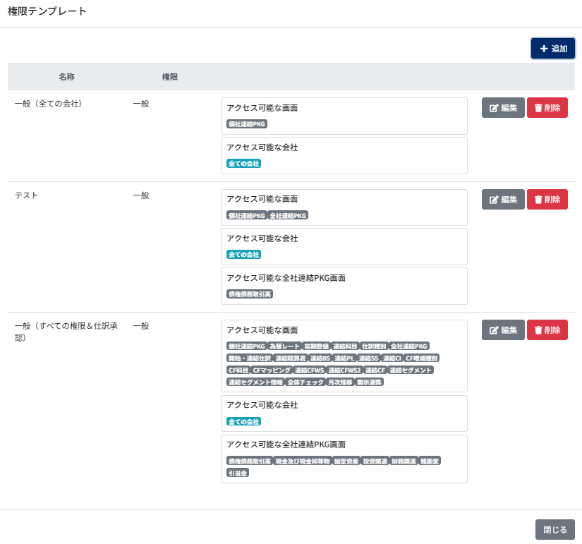 設定した内容が表示されている画面のスクリーンショット