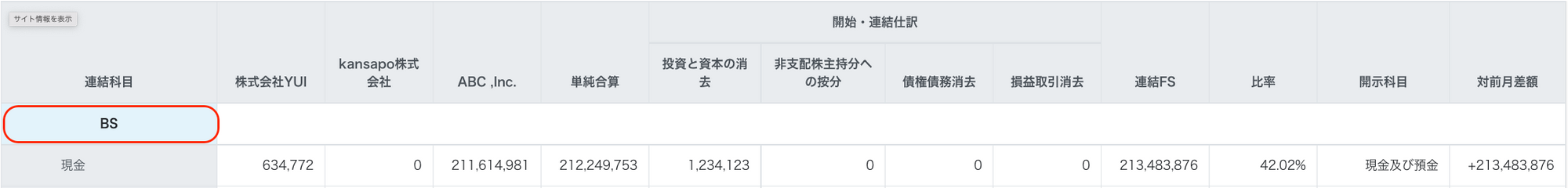 BS画面のスクリーンショット