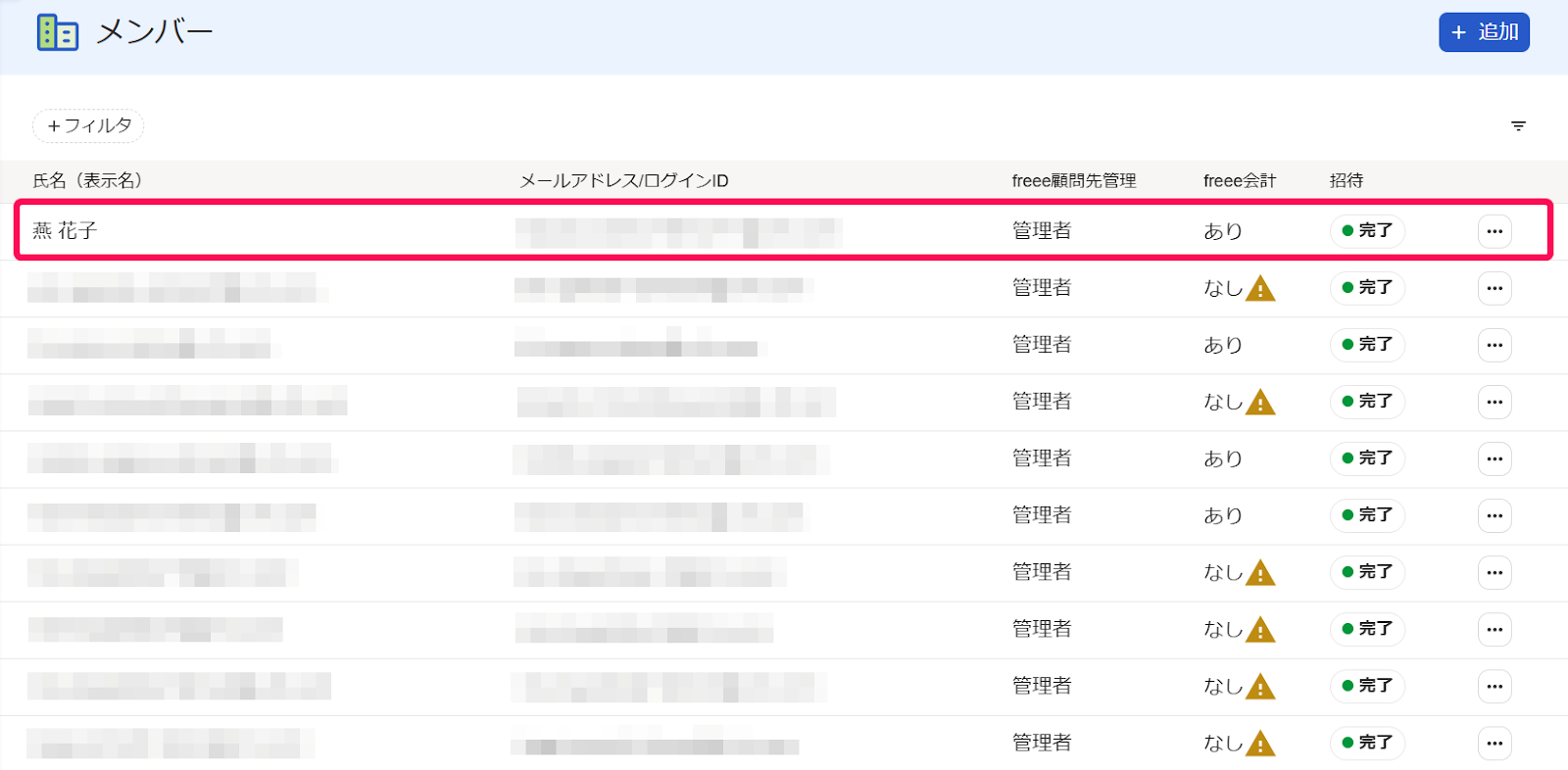 担当者を指し示しているスクリーンショット