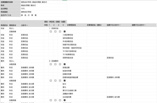 決算書書式のサンプル画像のスクリーンショット