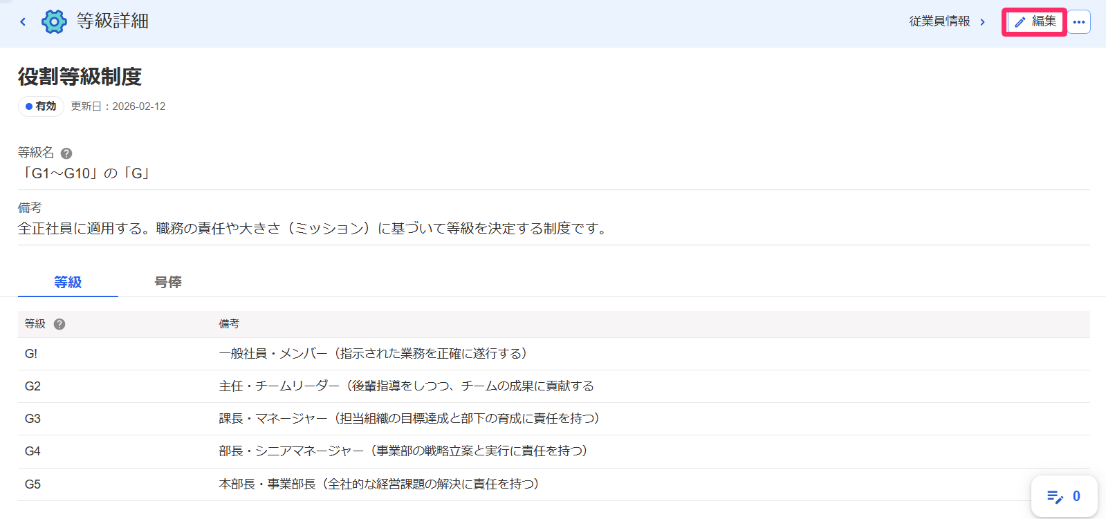 ［編集］ボタンを指し示すスクリーンショット
