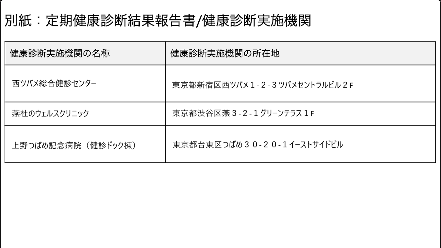 定期健康診断結果報告書/健康診断実施期間