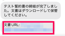 文書URLを指し示しているスクリーンショット
