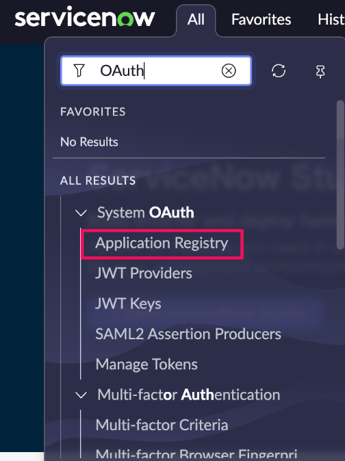 ［System OAuth］内の［Application Registry］を指し示しているスクリーンショット