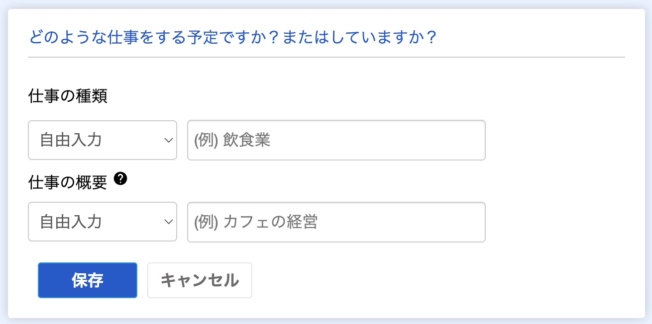 どのような仕事をする予定ですかのスクリーンショット