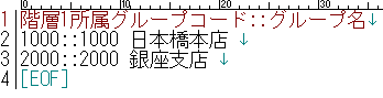 CSV編集画面のスクリーンショット