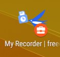ホーム画面に追加される「My Recorde rfreee勤怠管理Plus」アイコンを指し示しているスクリーンショット