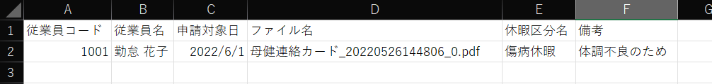 「info.csv」ファイルのCSV編集画面のスクリーンショット