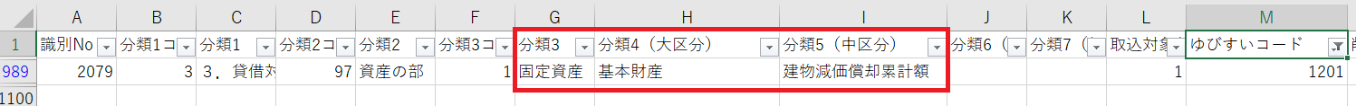 表計算ソフト画面のスクリーンショット