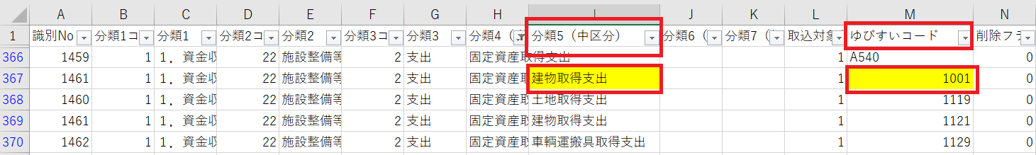表計算画面のスクリーンショット