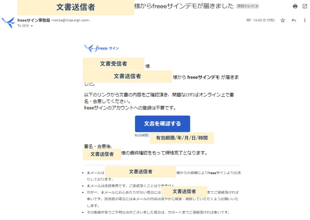 メール画面のスクリーンショット
